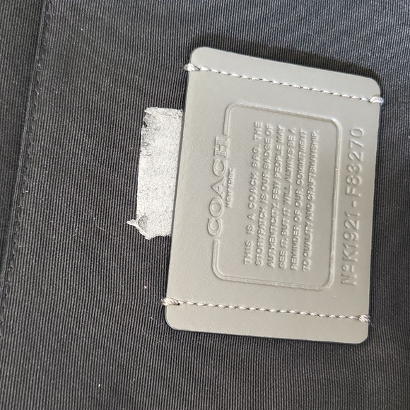 Coach Houston Grey Silver Blue Sling Backpack Leather Unisex Varsity Stripe NWT - Picture 14 of 16